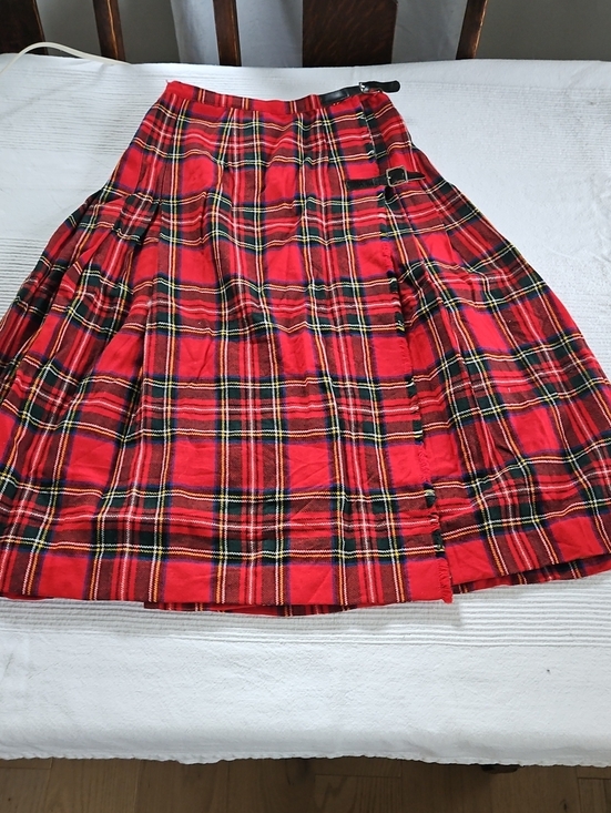Thompson Dresses & Skirts - Thompson Red Tartan Skater Skirt with Buckle Straps